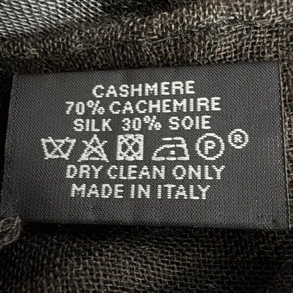 Auth HERMES - Dark Gray Black Light gray Cashmere Silk Scarf - Picture 3 of 5